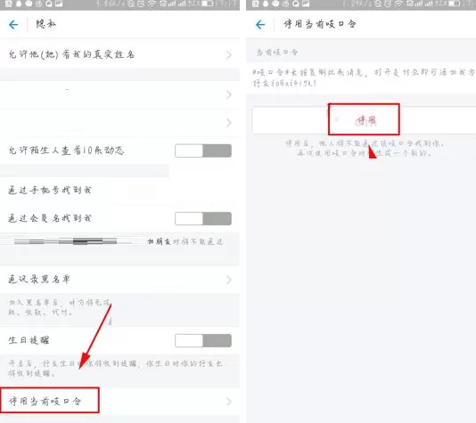 在支付宝APP中停用当前吱口令的具体操作