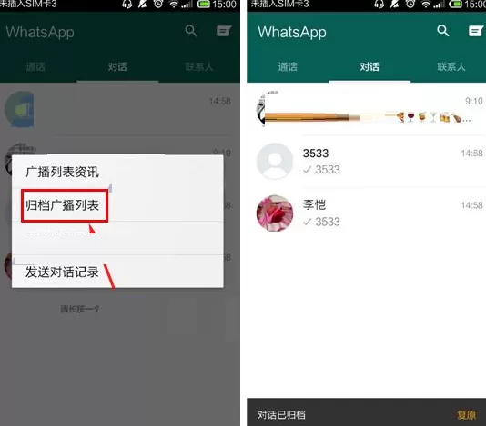 在WhatsApp中归档对话的具体操作