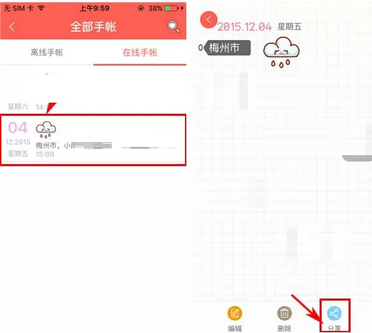 在Color多彩日记中公开手账的具体操作