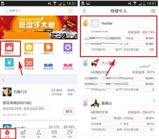在牛股王中发送私信给炒股达人的具体操作