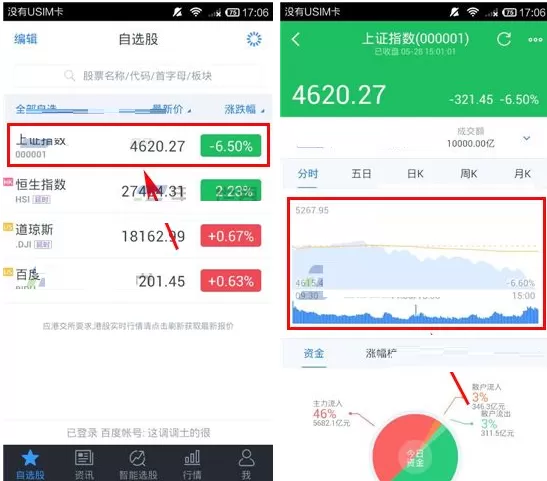 在百度股市通中查看走势大图的图文教程