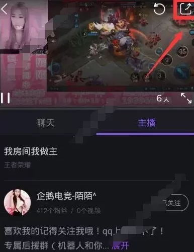 在企鹅电竞中如何分享直播链接?
