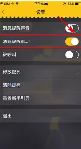 在假装情侣中如何开启消息提醒震动?