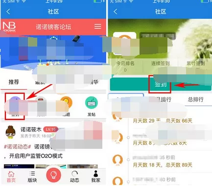 如何在诺诺镑客的社区中进行签到?在诺诺镑客的社区中进行签到的教程