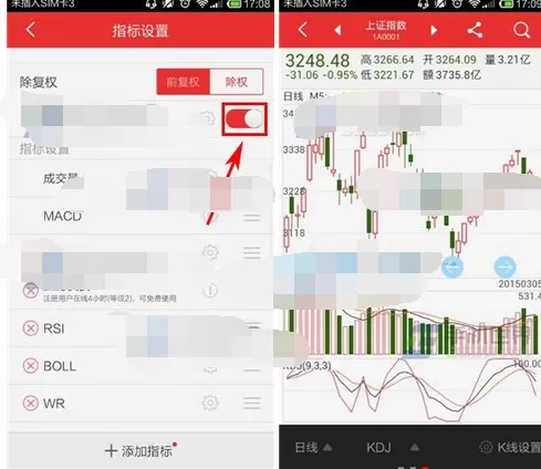 如何在手机同花顺中隐藏均线?在手机同花顺中隐藏均线的方法
