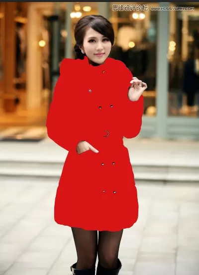 如何使用Ps将蓝色衣服变成紫红色?