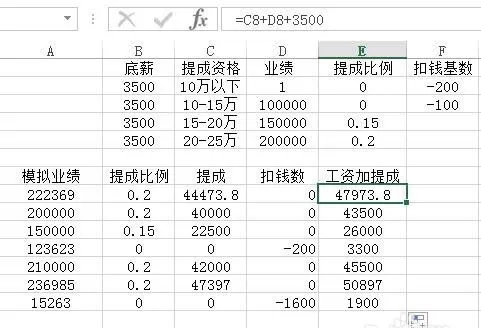 excel表格中按比例计算销售额提成的具体操作