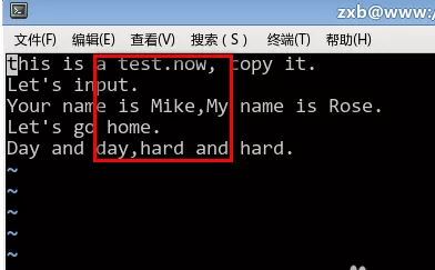 在vim中进行复制和粘贴矩形块的具体操作