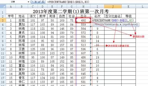 在excel表格中按成绩排名的具体方法 如何在excel表格中按成绩排名