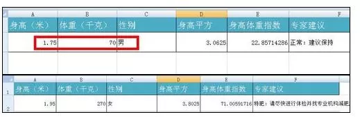 怎么在Excel中制作身高体重计算器?Excel制作身高体重计算器的教程