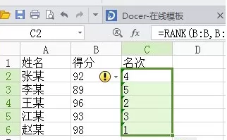 怎么在excel中对成绩表进行排名?excel对成绩表进行排名的教程