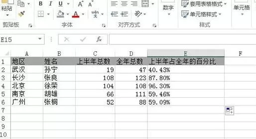 在excel中将内容转换成百分比的具体方法
