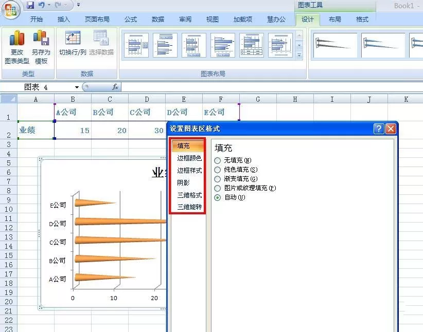 Excel表格中如何制作圆锥图表?制作圆锥图表的方法