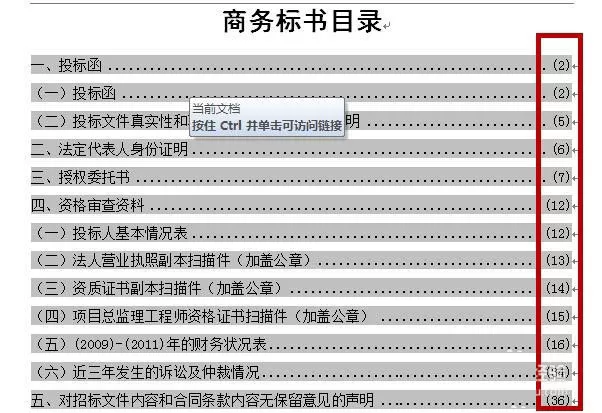 word中怎样为目录后面自动生成的页码添加括号?