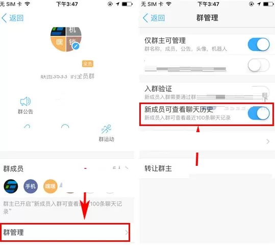 钉钉如何允许新成员查看群聊天历史?