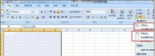 excel2007中如何设置表格尺寸?excel2007设置表格尺寸的方法