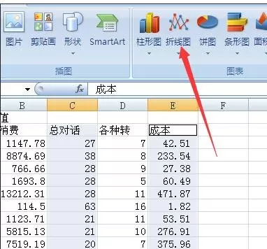 excel2007如何修改折线图横坐标?