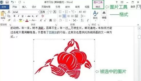 在Word2013中设置图片文字环绕方式的具体方法