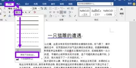在word2013中为文字添加下划线的具体方法