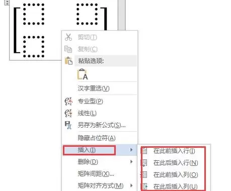在word2013中怎么插入任意行列的矩阵?