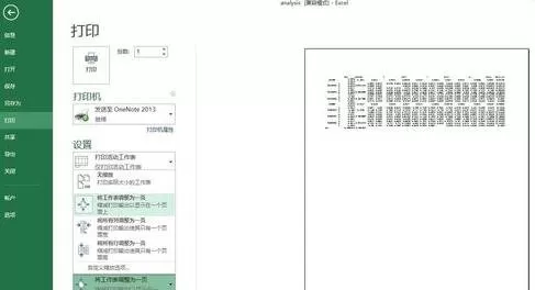 Excel2013如何把表格内容打印在一张纸上?