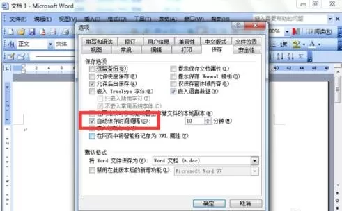 在Word2003文档中如何设置自动保存的间隔时间?