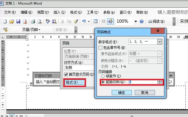 怎么在Word2003文档的任意页中插入页码?