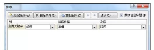 在Excel2003中进行分数排序的的具体操作