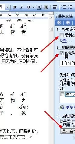 word2003文档保护的设置方法 在word2003中设置文档保护的步骤