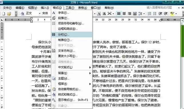 怎么在word2003中进行分栏?word2003进行分栏的具体步骤