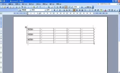 在Word2003制作好的表格中添加行的具体操作