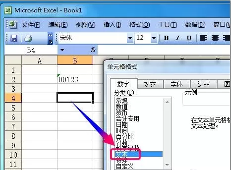 在excel2003中将单元格格式设置成数字格式的具体操作