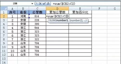 在excel2003中使用函数计算百分比的具体方法