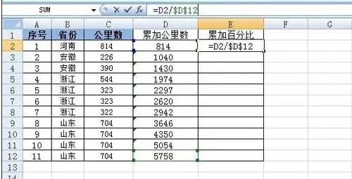 在excel2003中使用函数计算百分比的具体方法