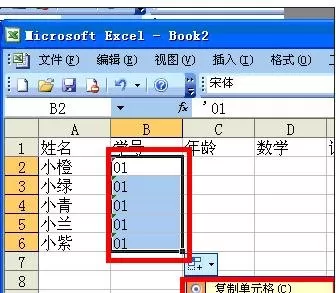 怎么使用excel2003数据填充功能?excel2003数据填充功能的用法