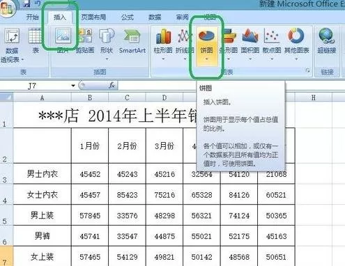 excel2007中如何制作饼图?excel2007制作饼图的具体操作