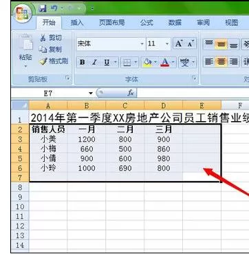 Excel2007怎样制作业绩表格?Excel2007制作业绩表格教程