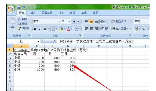 Excel2007怎样制作业绩表格?Excel2007制作业绩表格教程