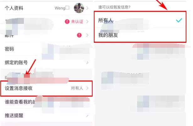 在SNOW中设置消息接收权限的具体操作