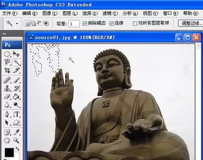 如何使用photoshop的魔棒工具进行抠图?