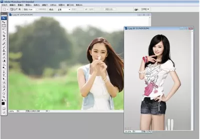 怎么在photoshop中把两张图片合成一张?