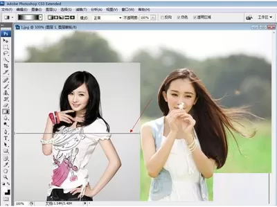 怎么在photoshop中把两张图片合成一张?
