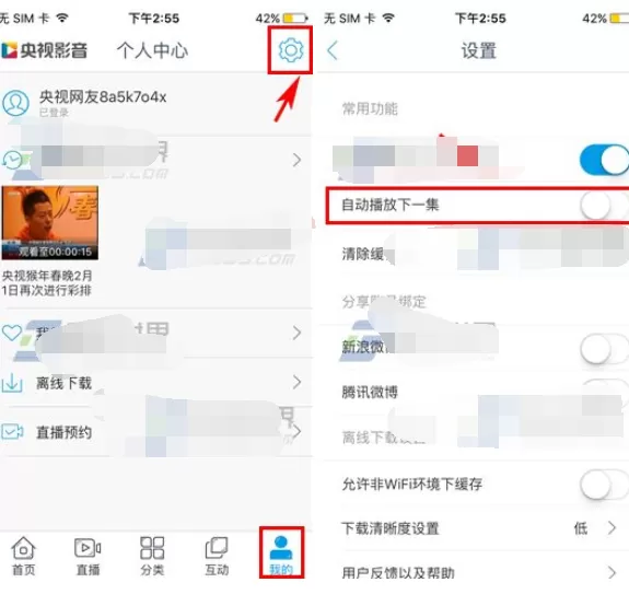 怎么在央视影音中关闭自动播放下一集?