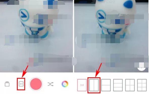 天天P图中的美容相机多格拍模式怎么设置?