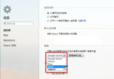 Opera浏览器修改默认搜索的具体操作 Opera浏览器修改默认搜索的步骤
