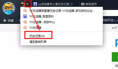 查看yy浏览器历史记录的具体操作 查看yy浏览器历史记录的方法