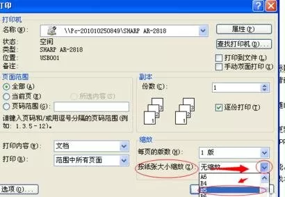 Word2010如何设置打印文档的缩放比例?