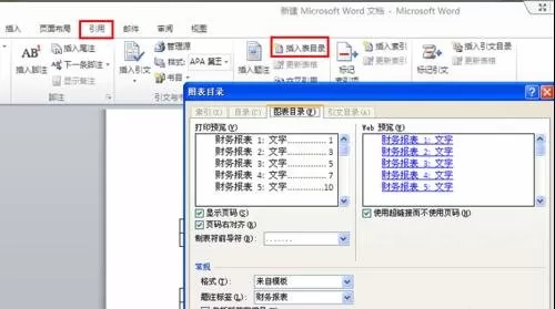 word2010自动生成图表目录的图文教程