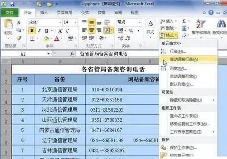 Excel2010怎样设置行高和列宽?设置行高和列宽的方法