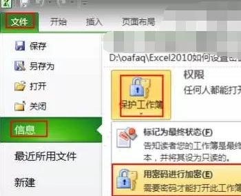 Excel2010怎样设置密码?Excel2010设置密码的方法
